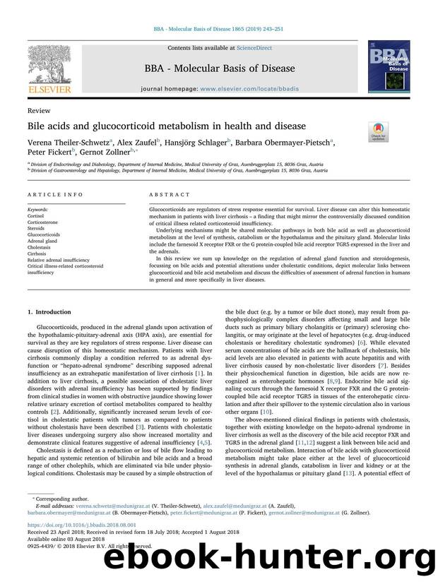 Bile acids and glucocorticoid metabolism in health and disease by unknow