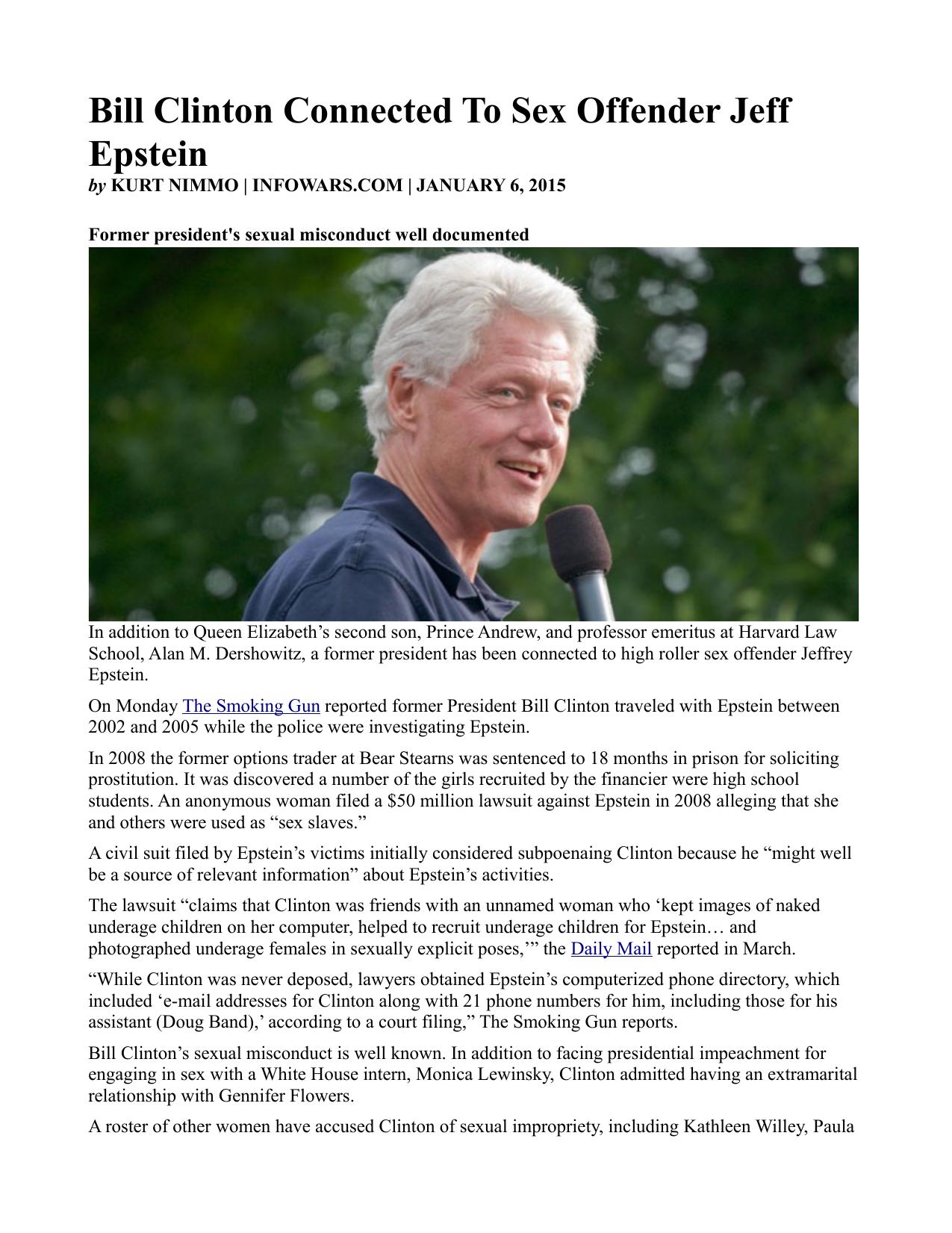 Bill Clinton Connected To Sex Offender Jeff Epstein by KURT NIMMO INFOWARS.COM-5 by Unknown