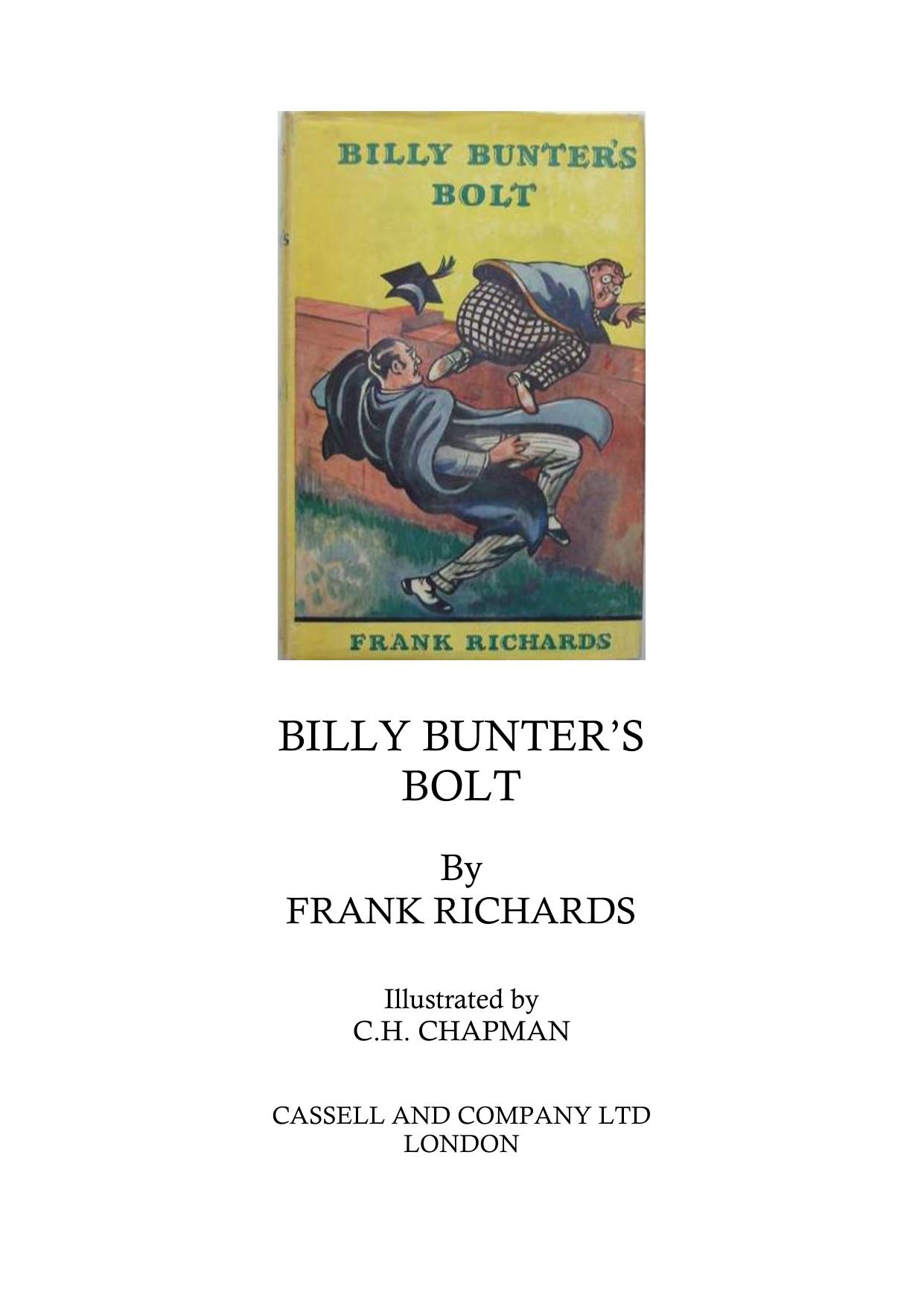 Billy Bunter's Bolt by Frank Richards