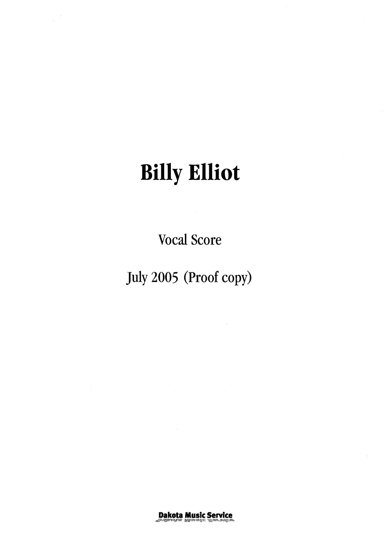Billy Elliot Musical Songbook by Unknown