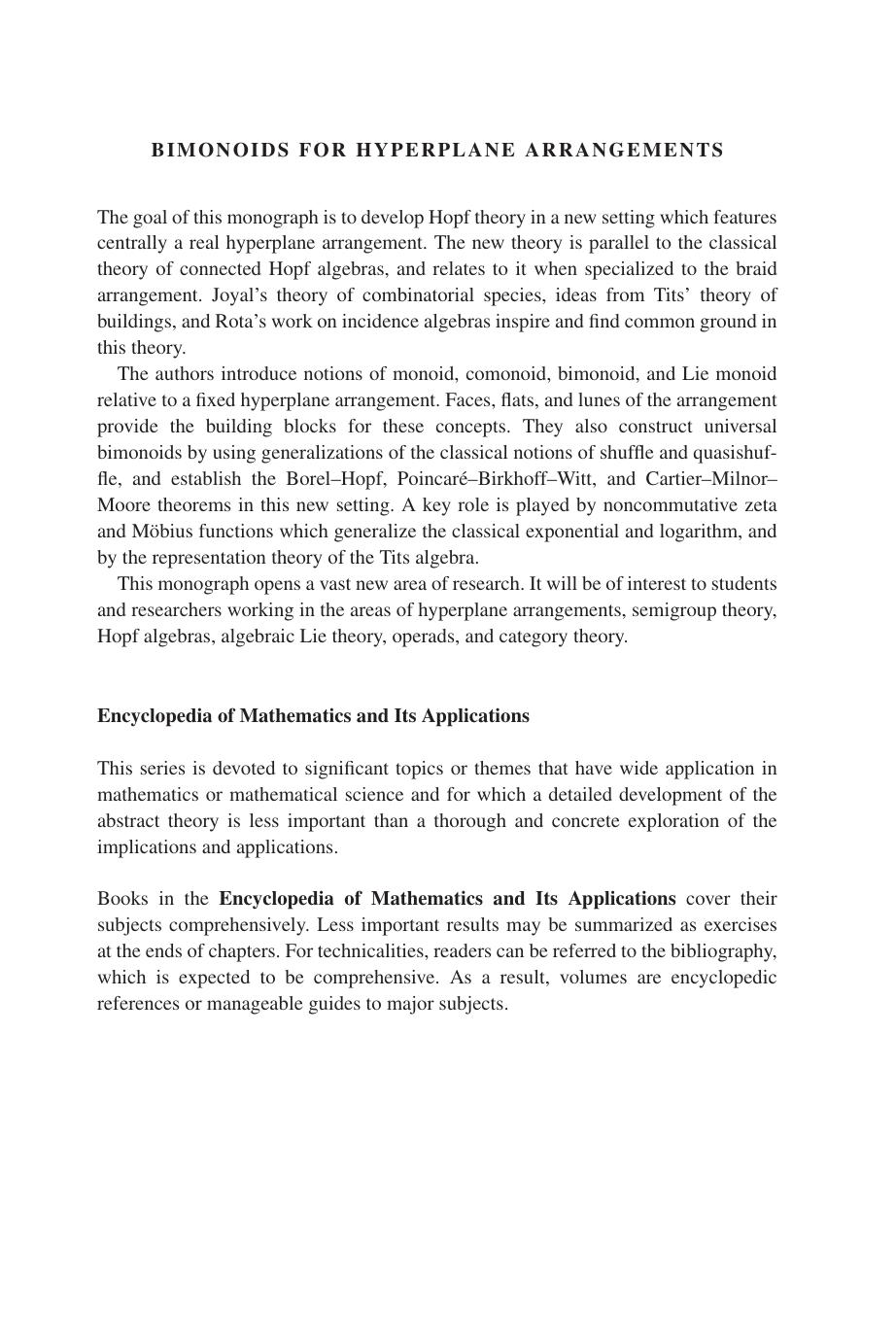 Bimonoids for Hyperplane Arrangements [slightly glitchy PDF] by Marcelo Aguiar Swapneel Mahajan