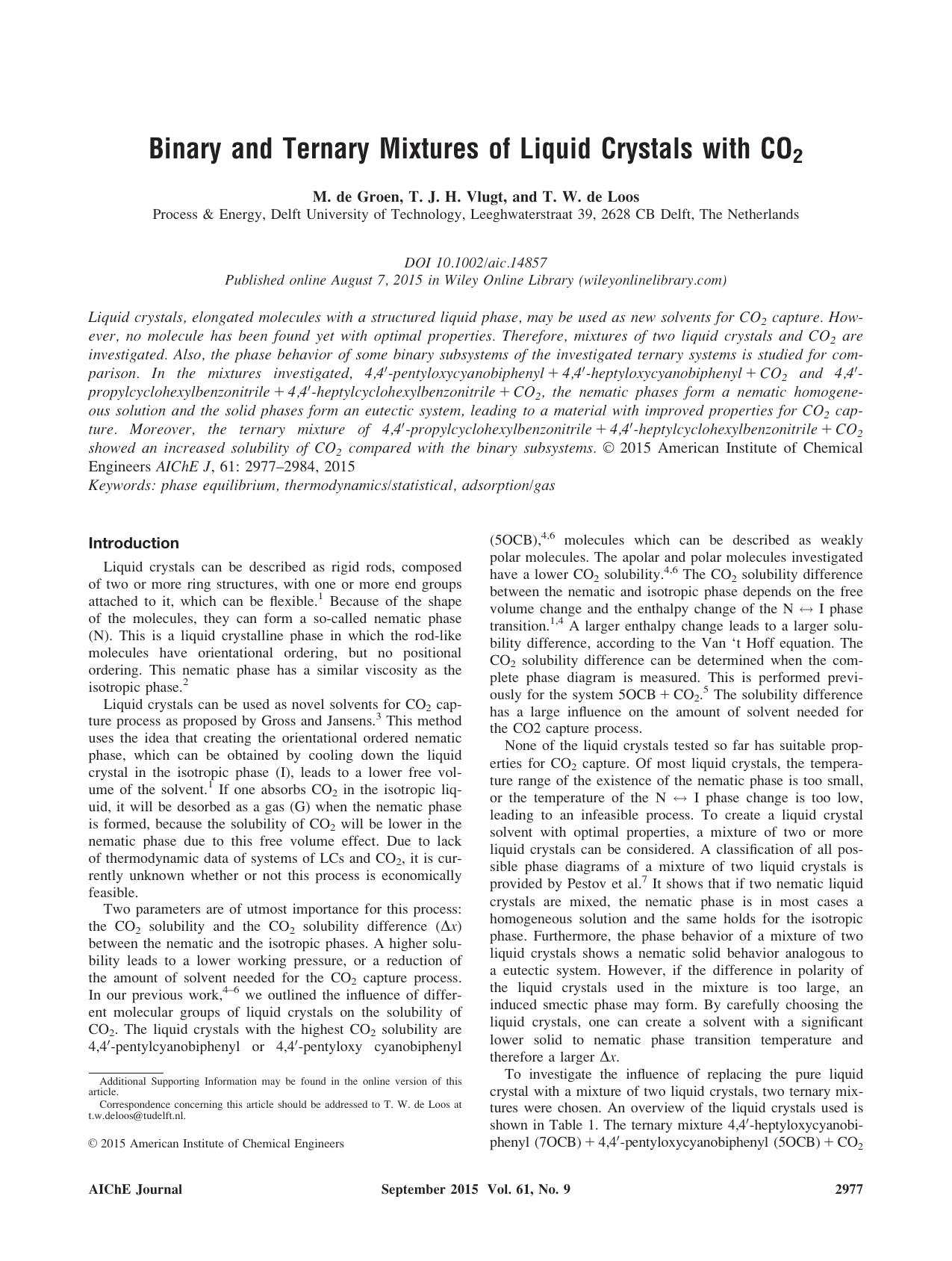 Binary and Ternary Mixtures of Liquid Crystals with CO2 by Unknown