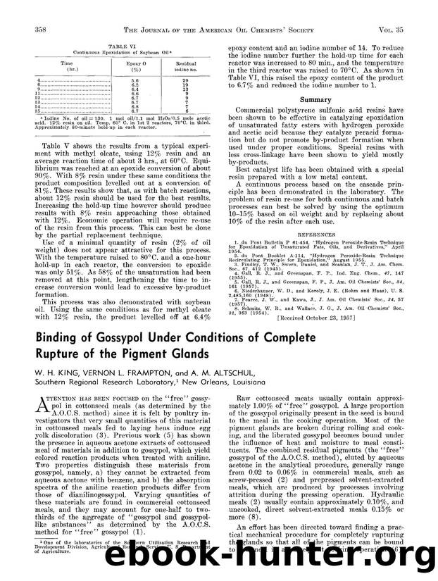 Binding of gossypol under conditions of complete rupture of the pigment glands by Unknown