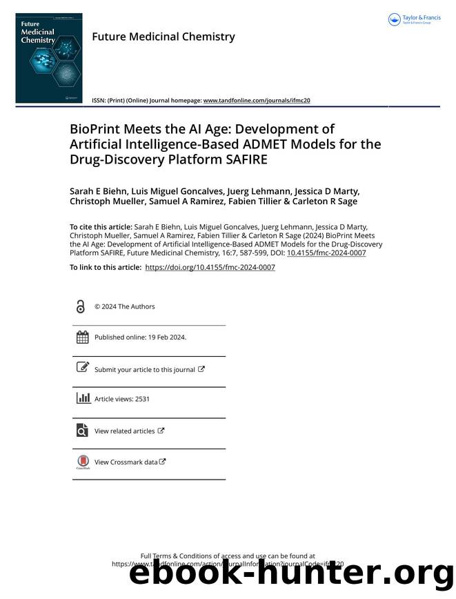 BioPrint meets the AI age: development of artificial intelligence-based ADMET models for the drug-discovery platform SAFIRE by Unknown
