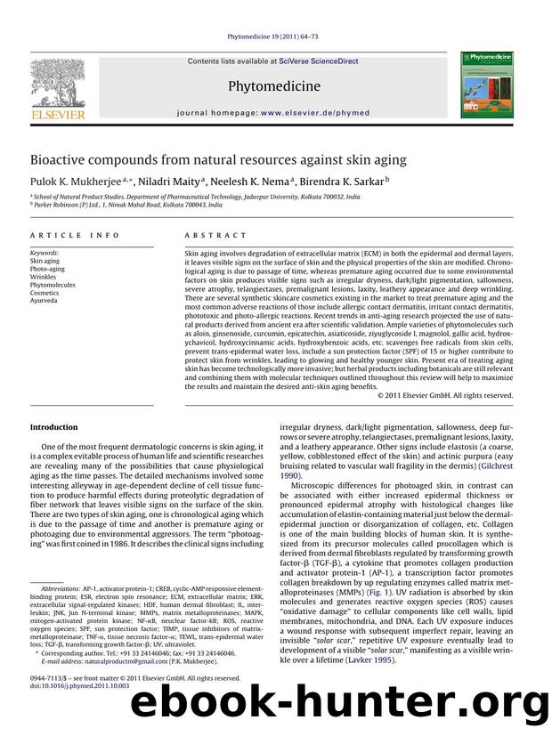 Bioactive compounds from natural resources against skin aging by Pulok K. Mukherjee