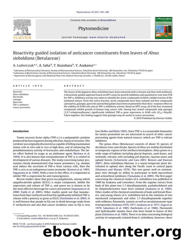 Bioactivity guided isolation of anticancer constituents from leaves of Alnus sieboldiana (Betulaceae) by A. Ludwiczuk