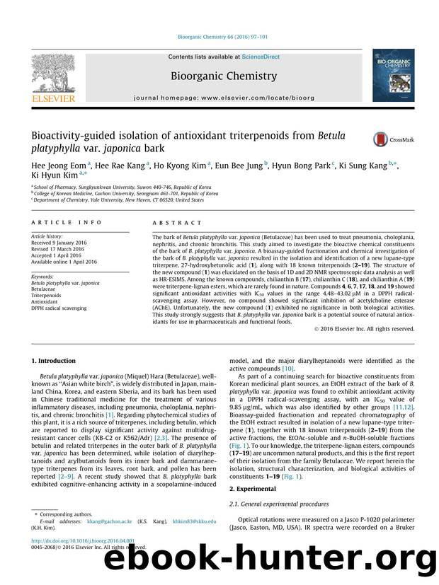 Bioactivity-guided isolation of antioxidant triterpenoids from Betula platyphylla var. japonica bark by unknow