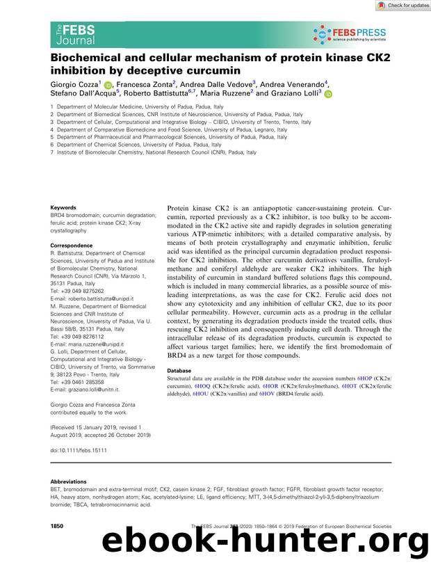Biochemical and cellular mechanism of protein kinase CK2 inhibition by deceptive curcumin by Unknown