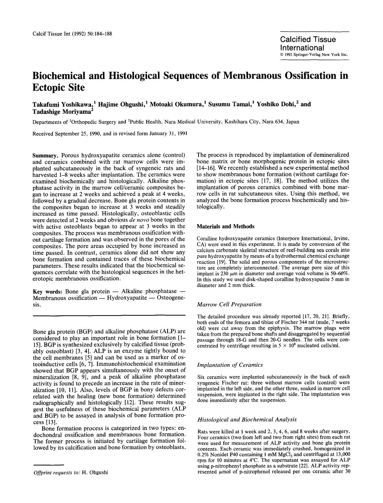 Biochemical and histological sequences of membranous ossification in ectopic site by Unknown