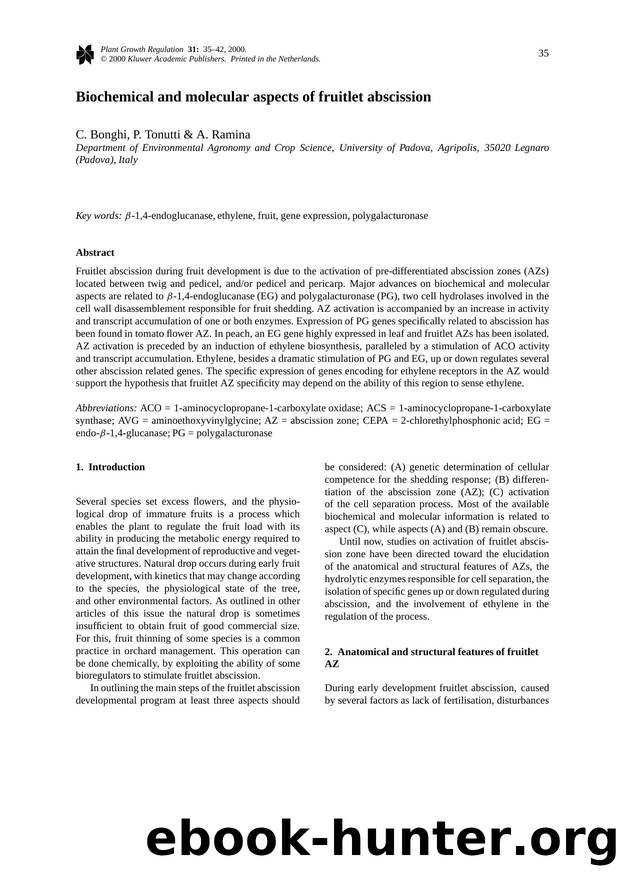 Biochemical and molecular aspects of fruitlet abscission by Unknown