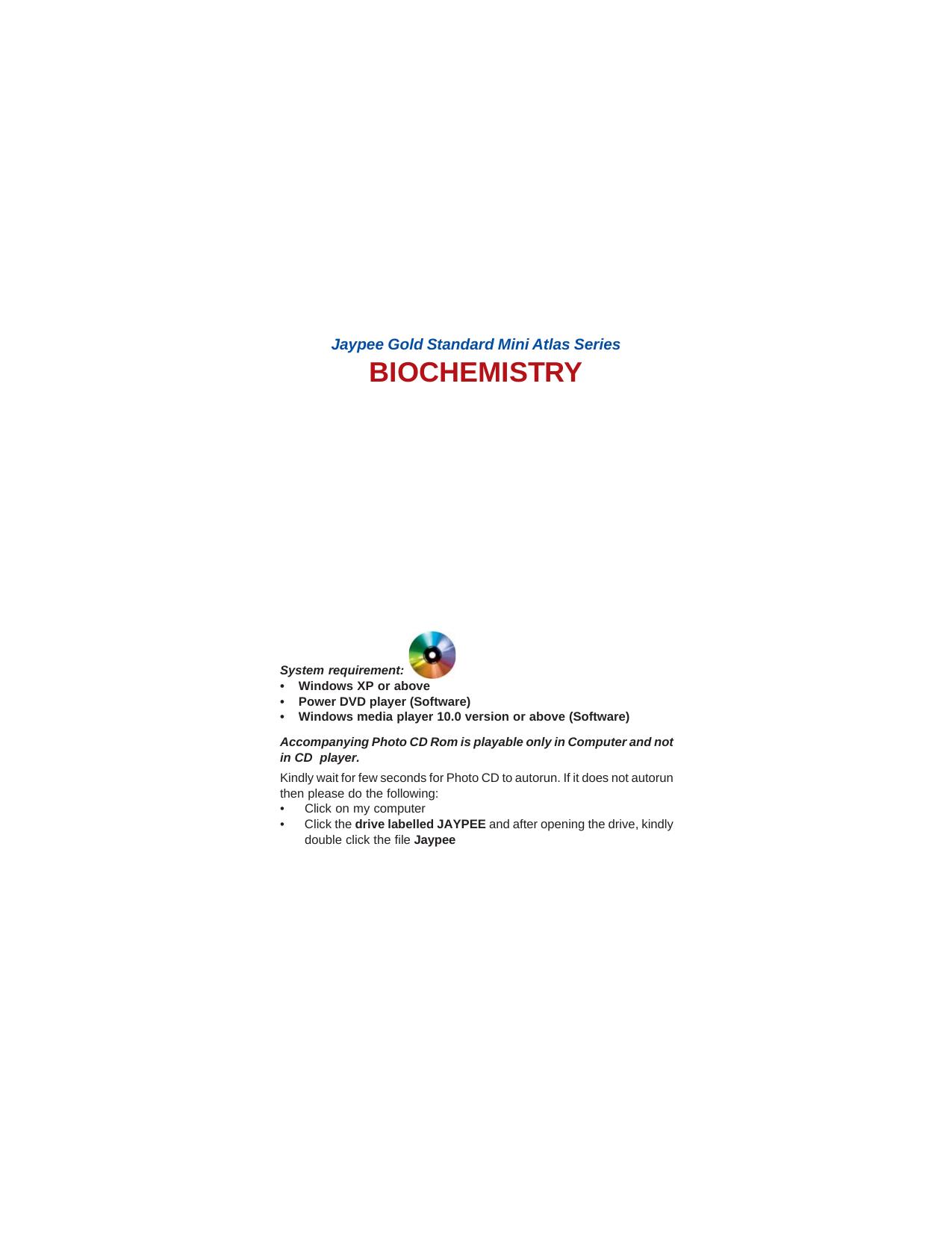 Biochemistry (Jaypee Gold Standard Mini Atlas Series) by Vasudevan D.M. Sreekumari S