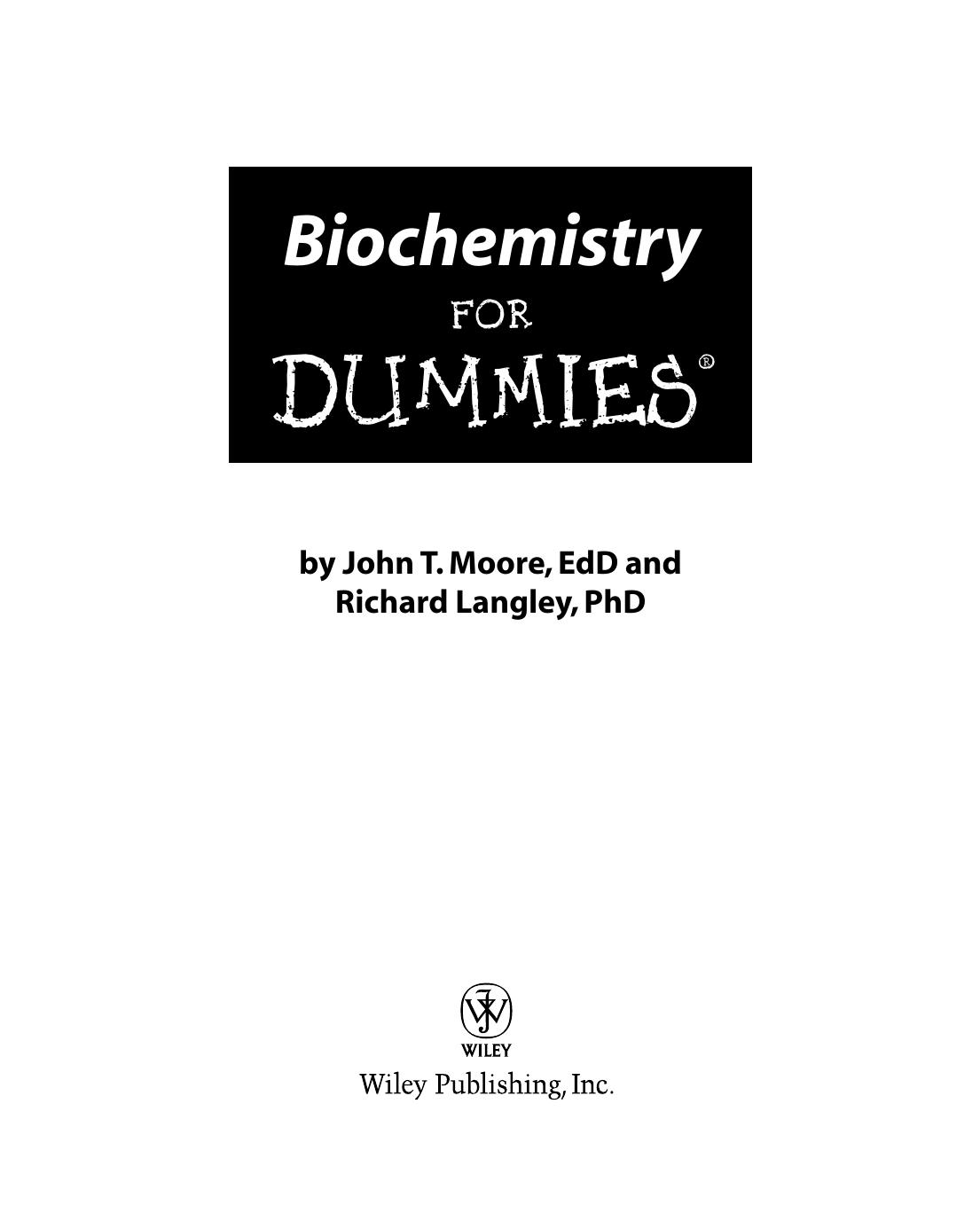 Biochemistry for DUMmIES by Unknown