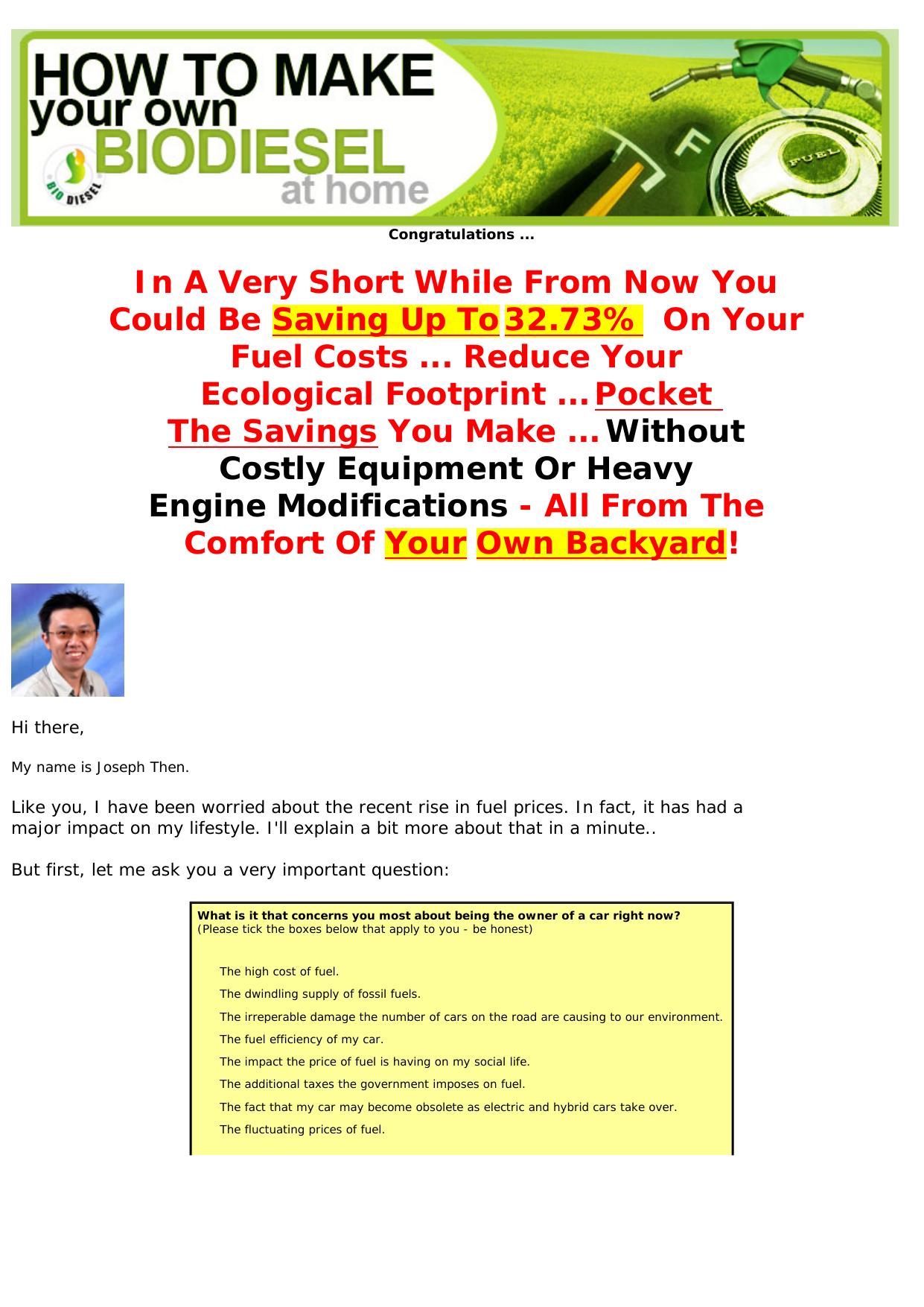 Biodiesel For Your Car! Save Gas Costs With This Alternative Fuel! by Best of Kuszter's Collection