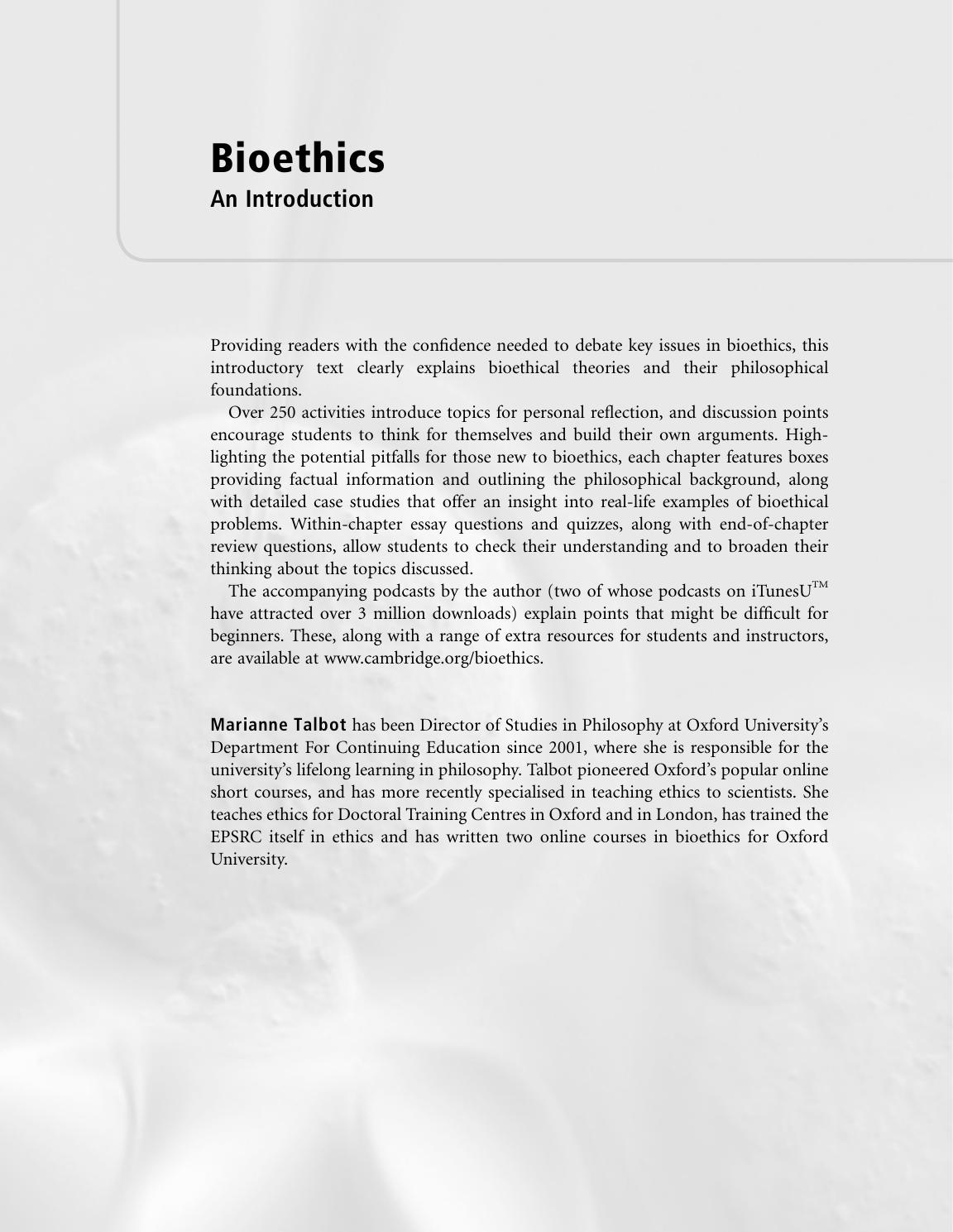 Bioethics : an introduction by Marianne Talbot