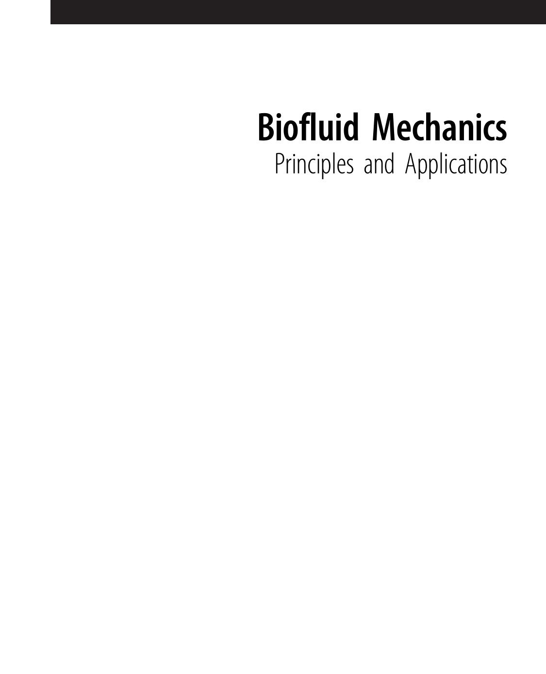 Biofluid Mechanics. Principles and Applications by Ali Ostadfar