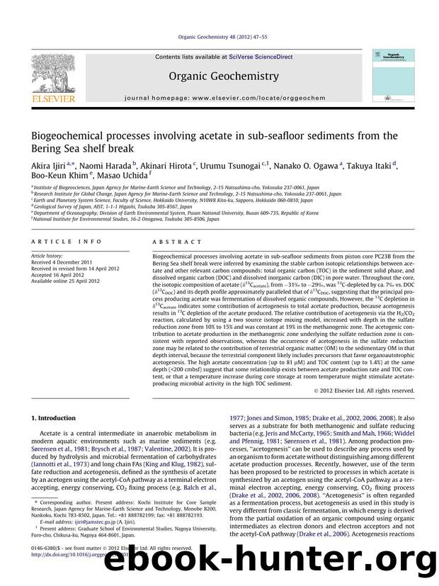 Biogeochemical processes involving acetate in sub-seafloor sediments from the Bering Sea shelf break by unknow