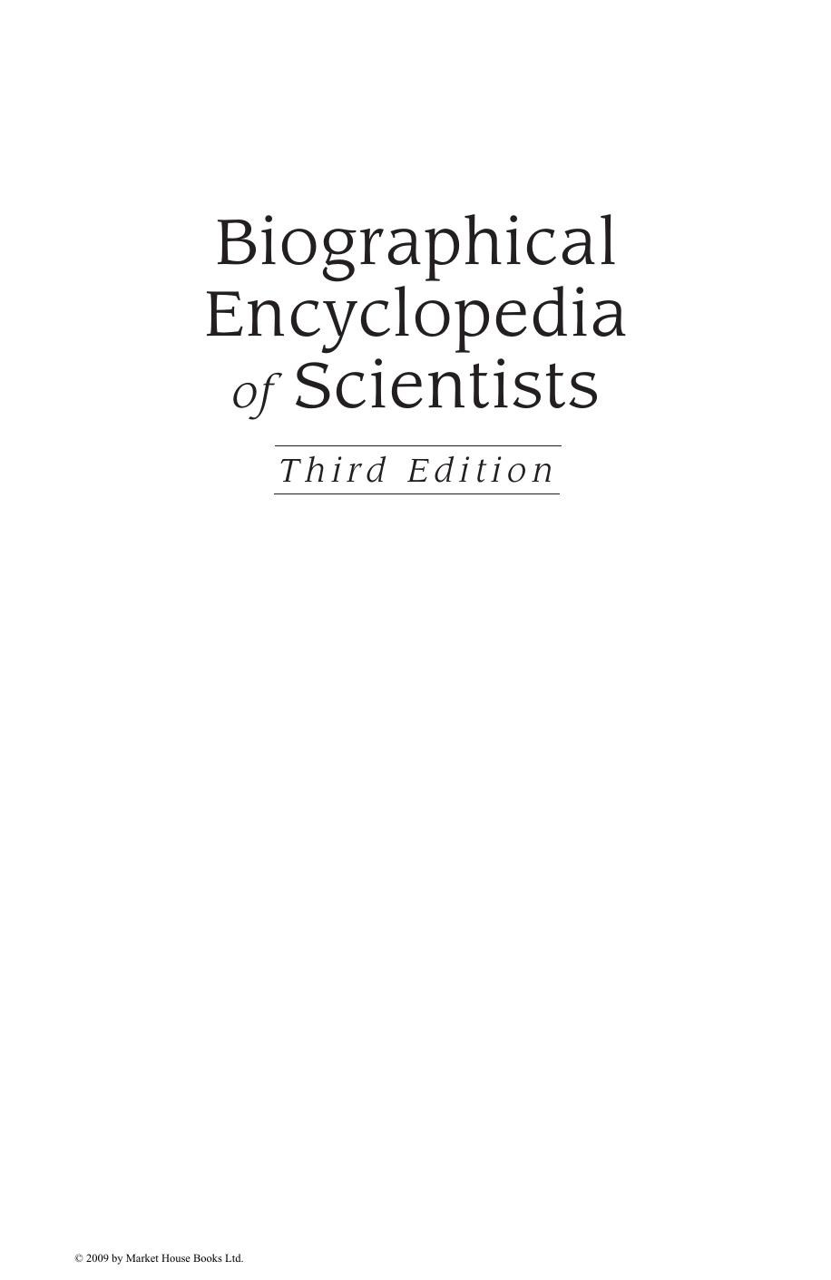 Biographical Encyclopedia of Scientists by John Daintith