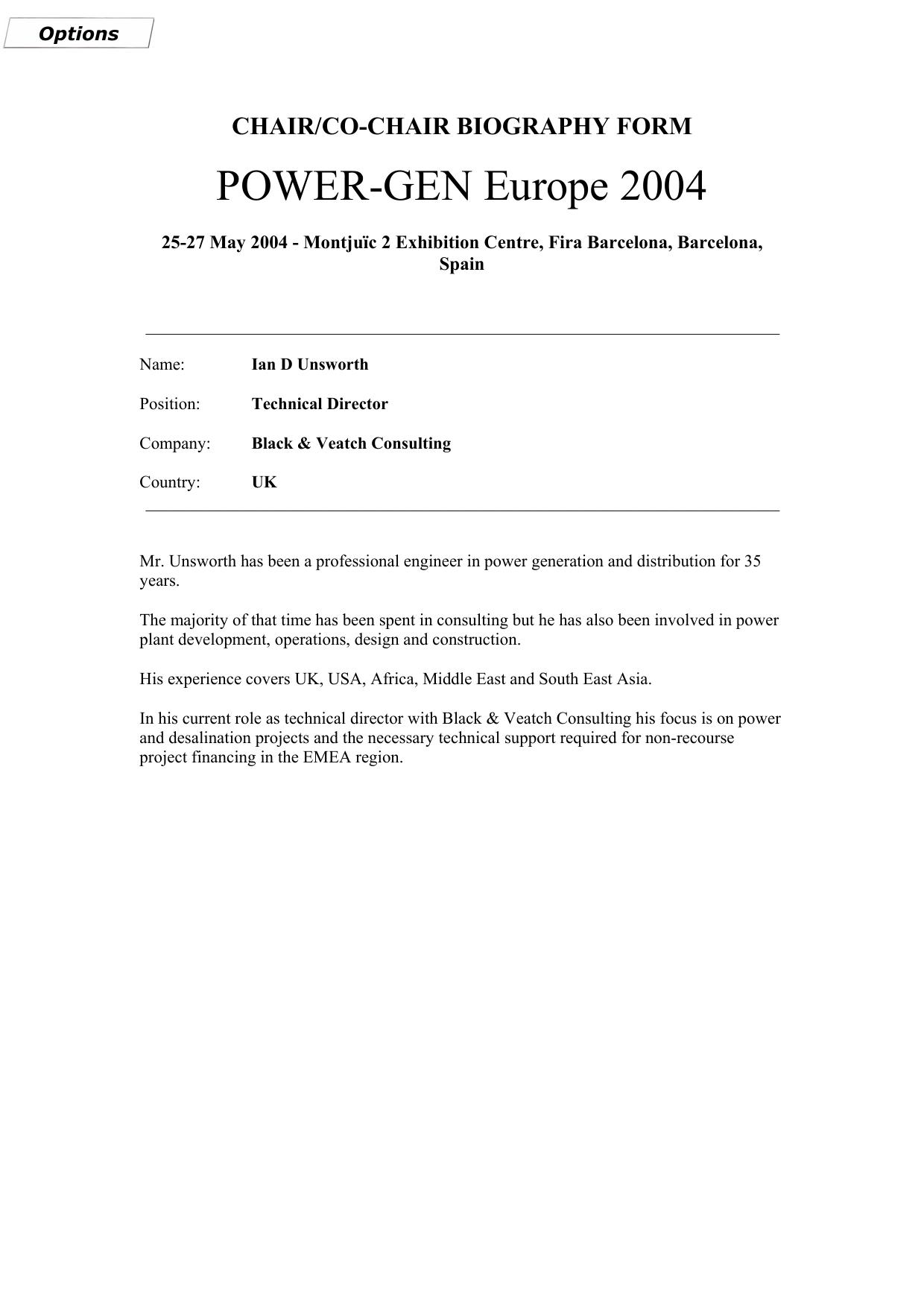 Biography - Ian D Unsworth by Secure Data Services (01425 621262)