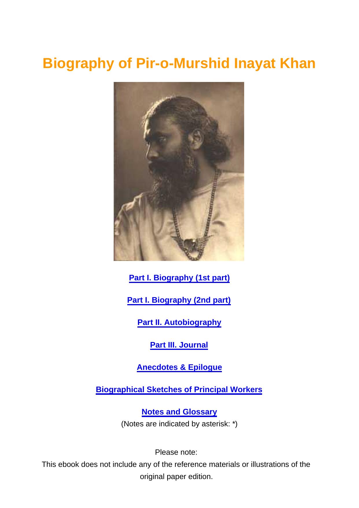 Biography of Pir-o-Murshid Inayat Khan by Biography
