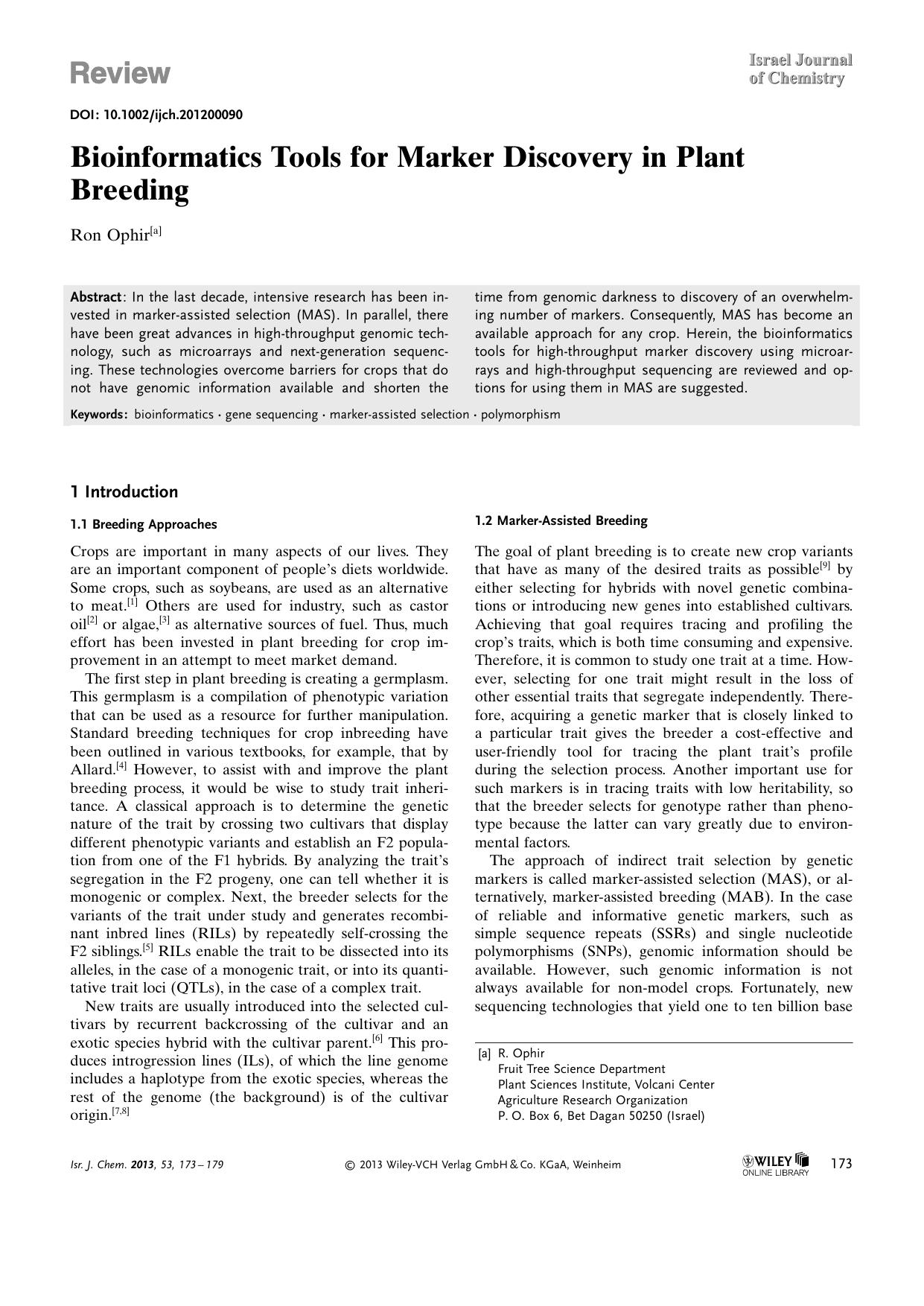 Bioinformatics Tools for Marker Discovery in Plant Breeding by Unknown