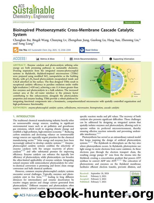 Bioinspired Photoenzymatic Cross-Membrane Cascade Catalytic System by unknow