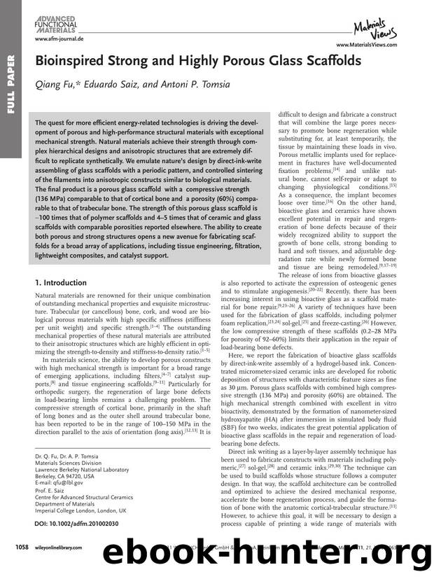 Bioinspired Strong and Highly Porous Glass Scaffolds by wcu