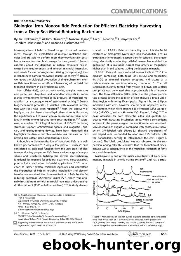 Biological Iron?Monosulfide Production for Efficient Electricity Harvesting from a Deep?Sea Metal?Reducing Bacterium by Unknown