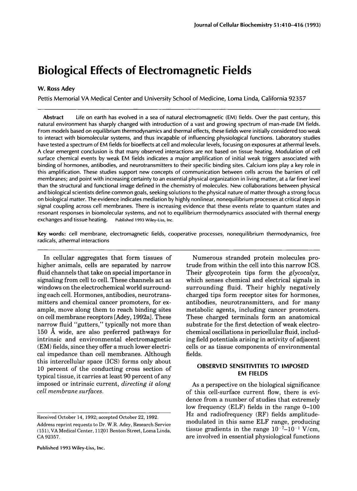 Biological effects of electromagnetic fields by Unknown