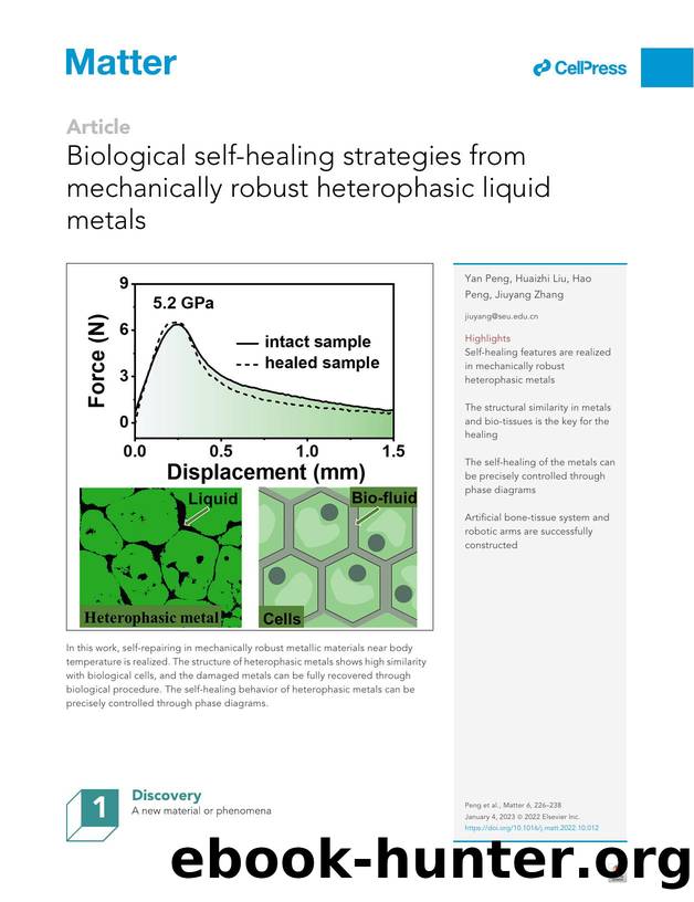 Biological self-healing strategies from mechanically robust heterophasic liquid metals by Yan Peng & Huaizhi Liu & Hao Peng & Jiuyang Zhang