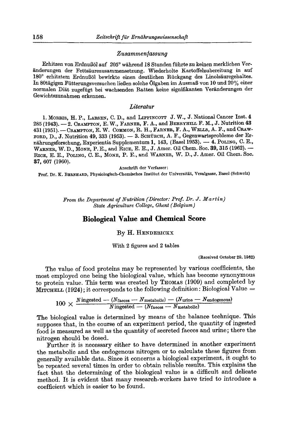 Biological value and chemical score by Unknown