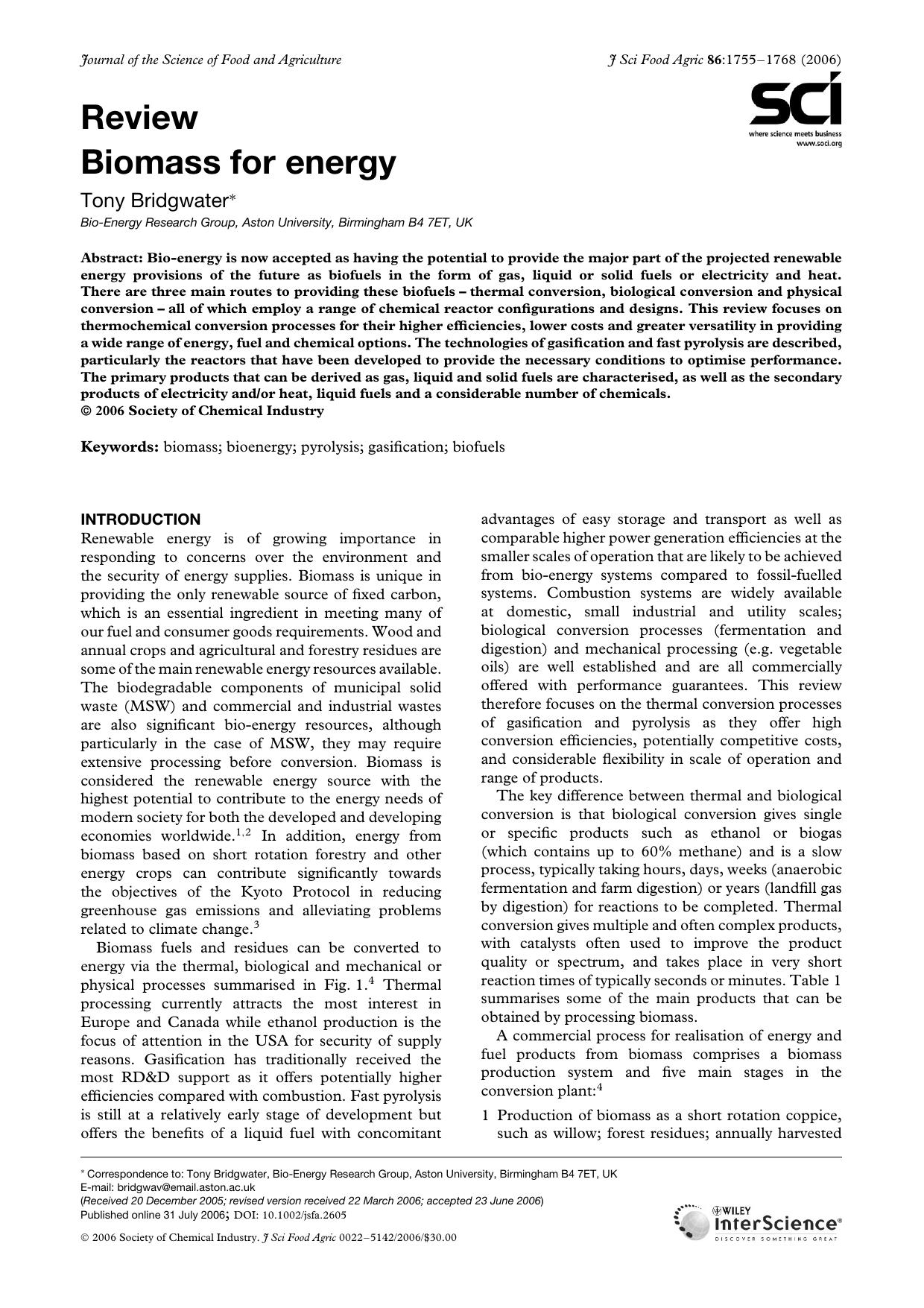 Biomass for energy by Unknown