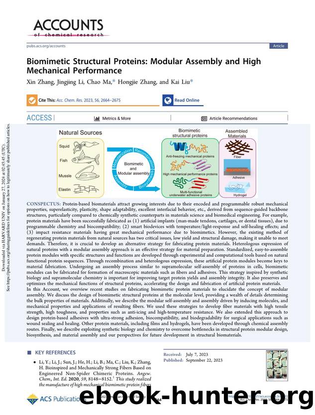 Biomimetic Structural Proteins: Modular Assembly and High Mechanical Performance by Xin Zhang Jingjing Li Chao Ma Hongjie Zhang & Kai Liu