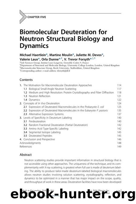 Biomolecular Deuteration for Neutron Structural Biology and Dynamics by unknow