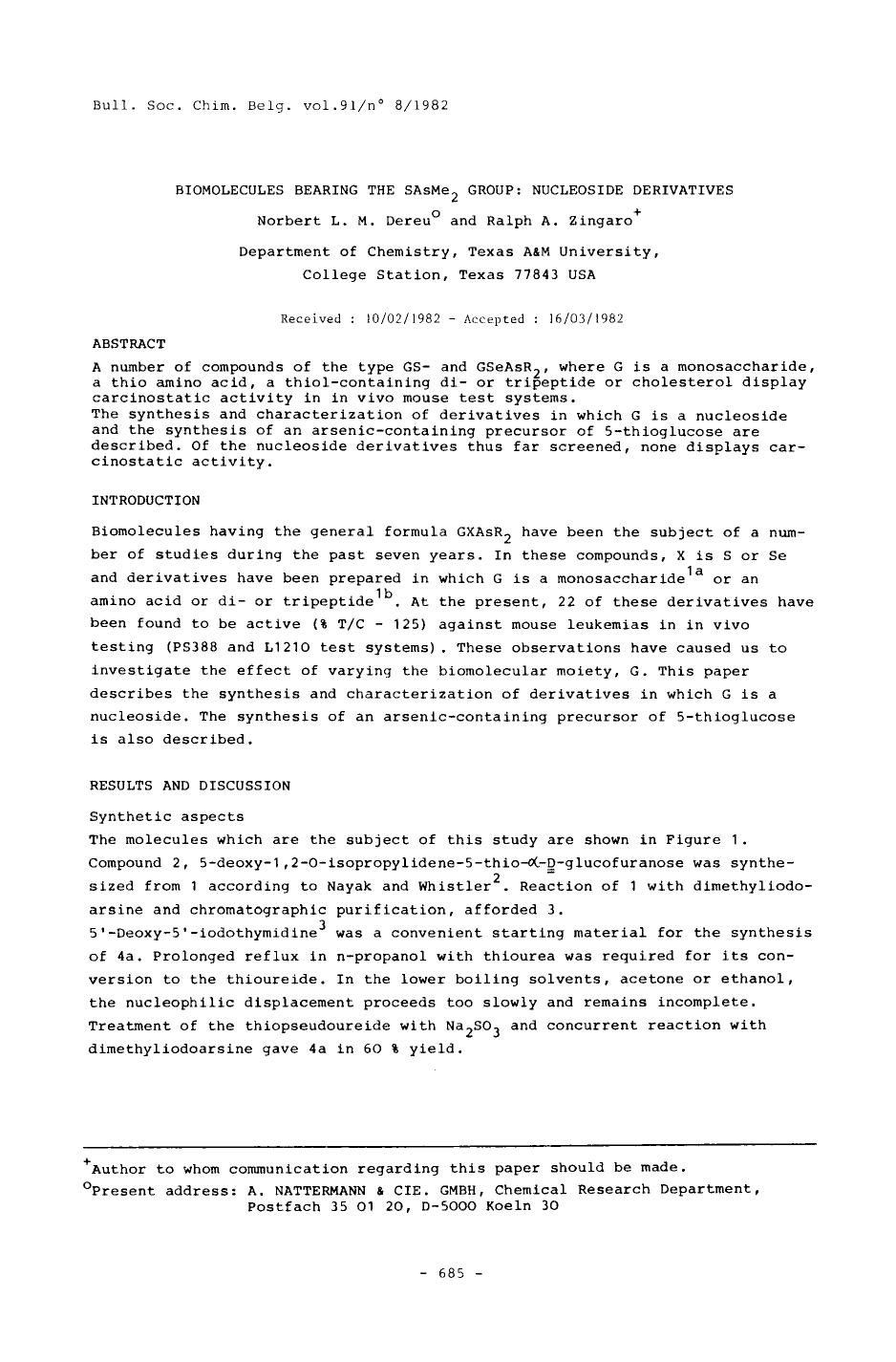 Biomolecules Bearing the SAsMe2 Group: Nucleoside Derivatives by Unknown