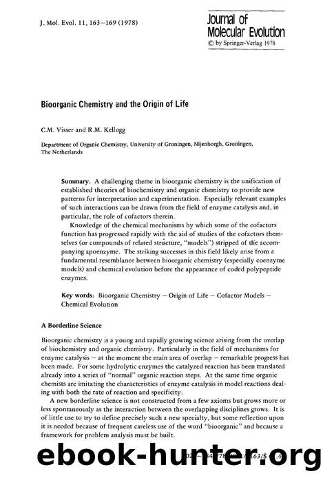 Bioorganic Chemistry and the Origin of Life by Unknown
