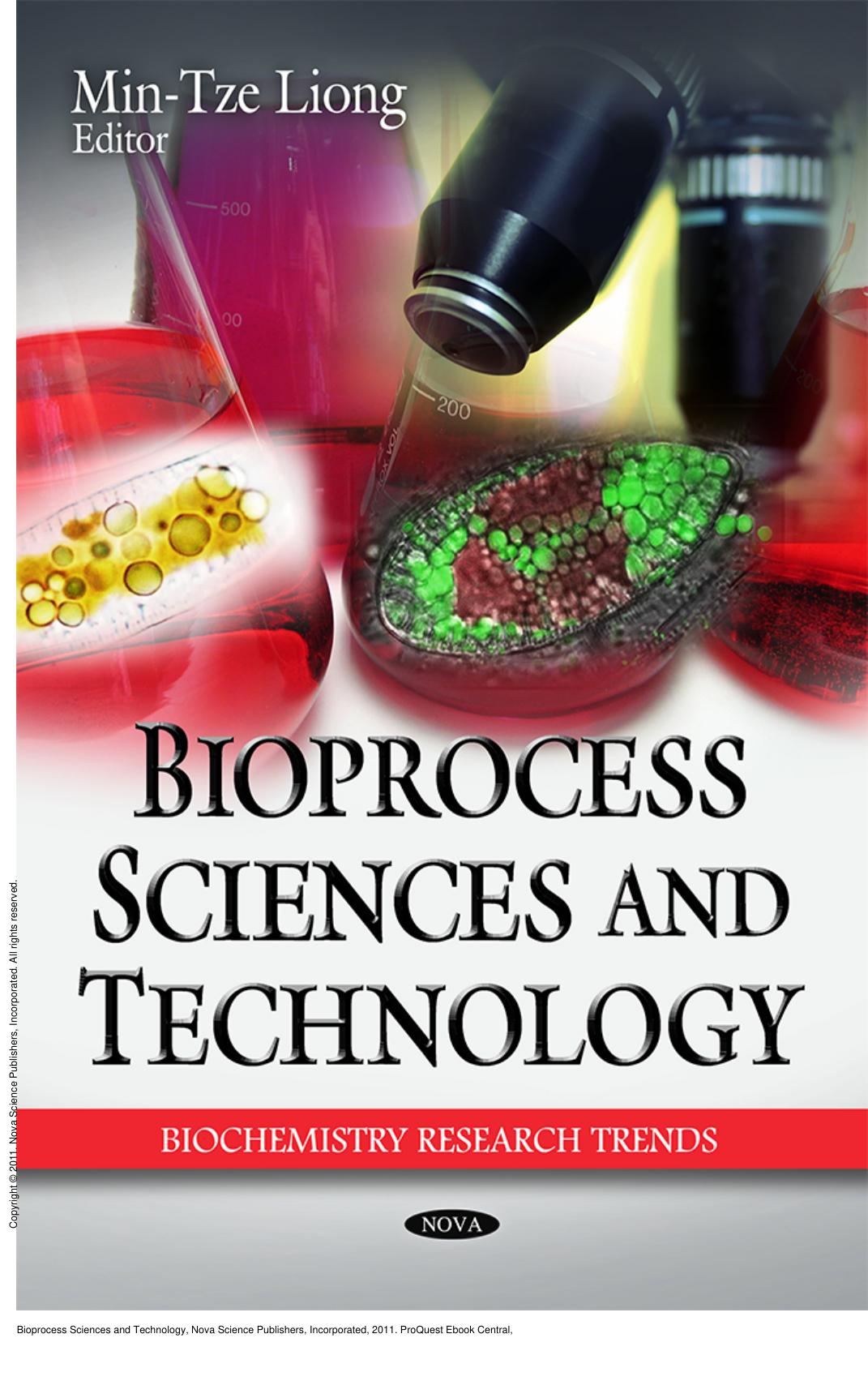 Bioprocess Sciences and Technology by Min-Tze Liong