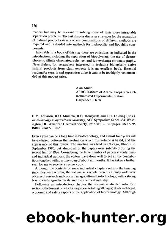 Biotechnology in agricultural chemistry by Unknown