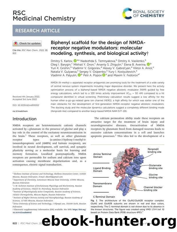 Biphenyl scaffold for the design of NMDA-receptor negative modulators: molecular modeling, synthesis, and biological activity by unknow
