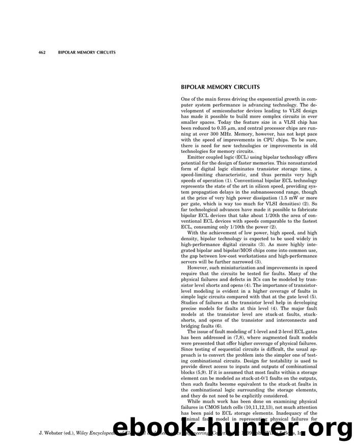 Bipolar Memory Circuits". In: Wiley Encyclopedia of Electrical and Electronics Engineering by Unknown