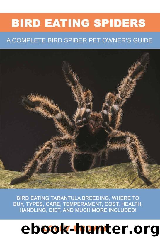 Bird Eating Spiders: Bird Eating Tarantula breeding, where to buy, types, care, temperament, cost, health, handling, diet, and much more included! A Complete Bird Spider Pet Ownerâs Guide by Lolly Brown