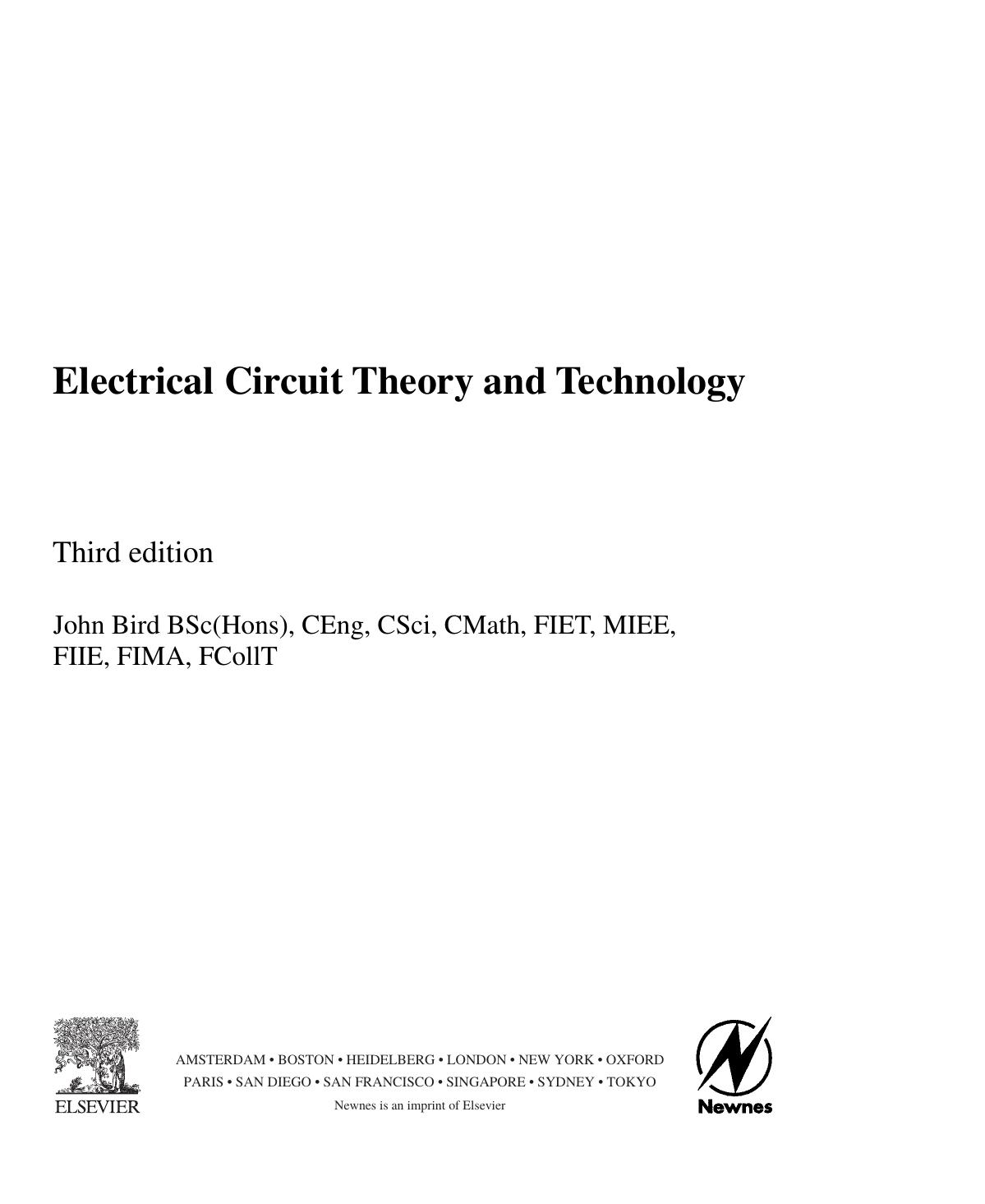 Bird by Electrical circuit theory & technology Third Edition (2007)