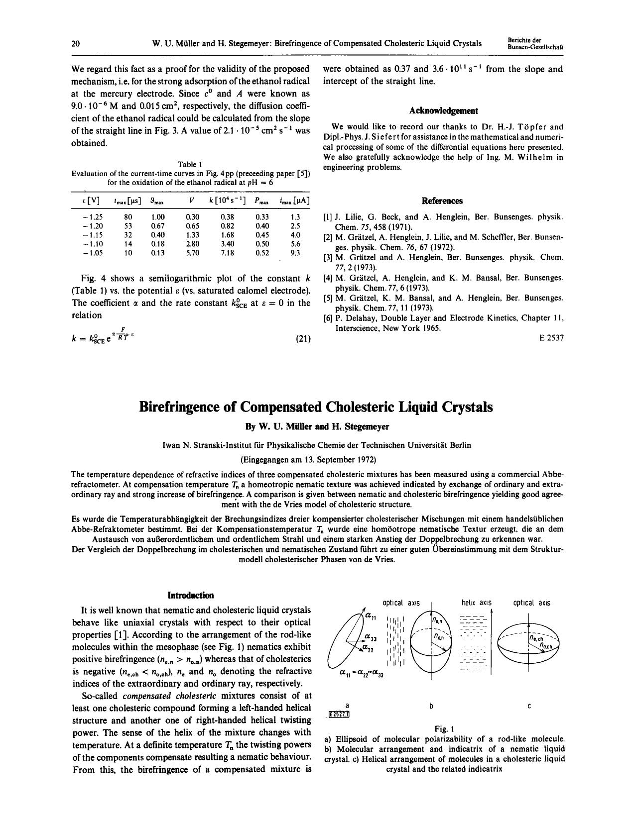 Birefringence of Compensated Cholesteric Liquid Crystals by Unknown