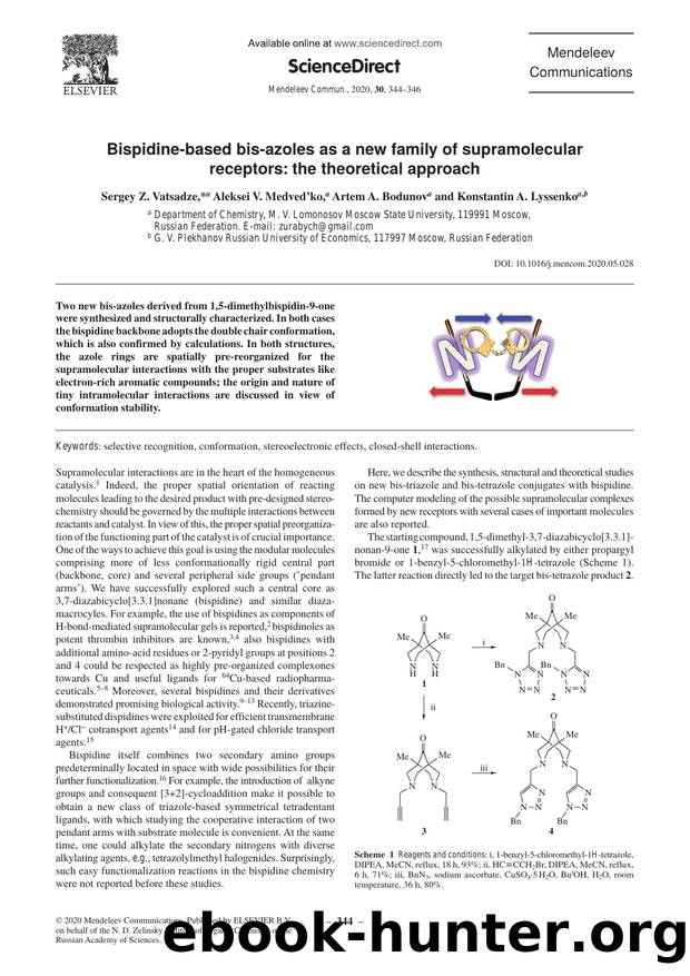 Bispidine-based bis-azoles as a new family of supramolecular receptors: the theoretical approach by Sergey Z. Vatsadze & Aleksei V. Medved’ko & Artem A. Bodunov & Konstantin A. Lyssenko