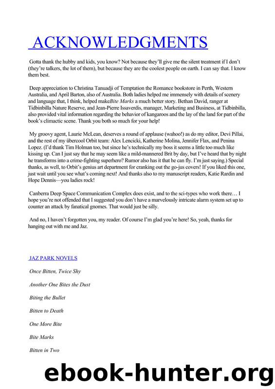 Bite Marks: Jaz Parks, Book 06 by Jennifer Rardin