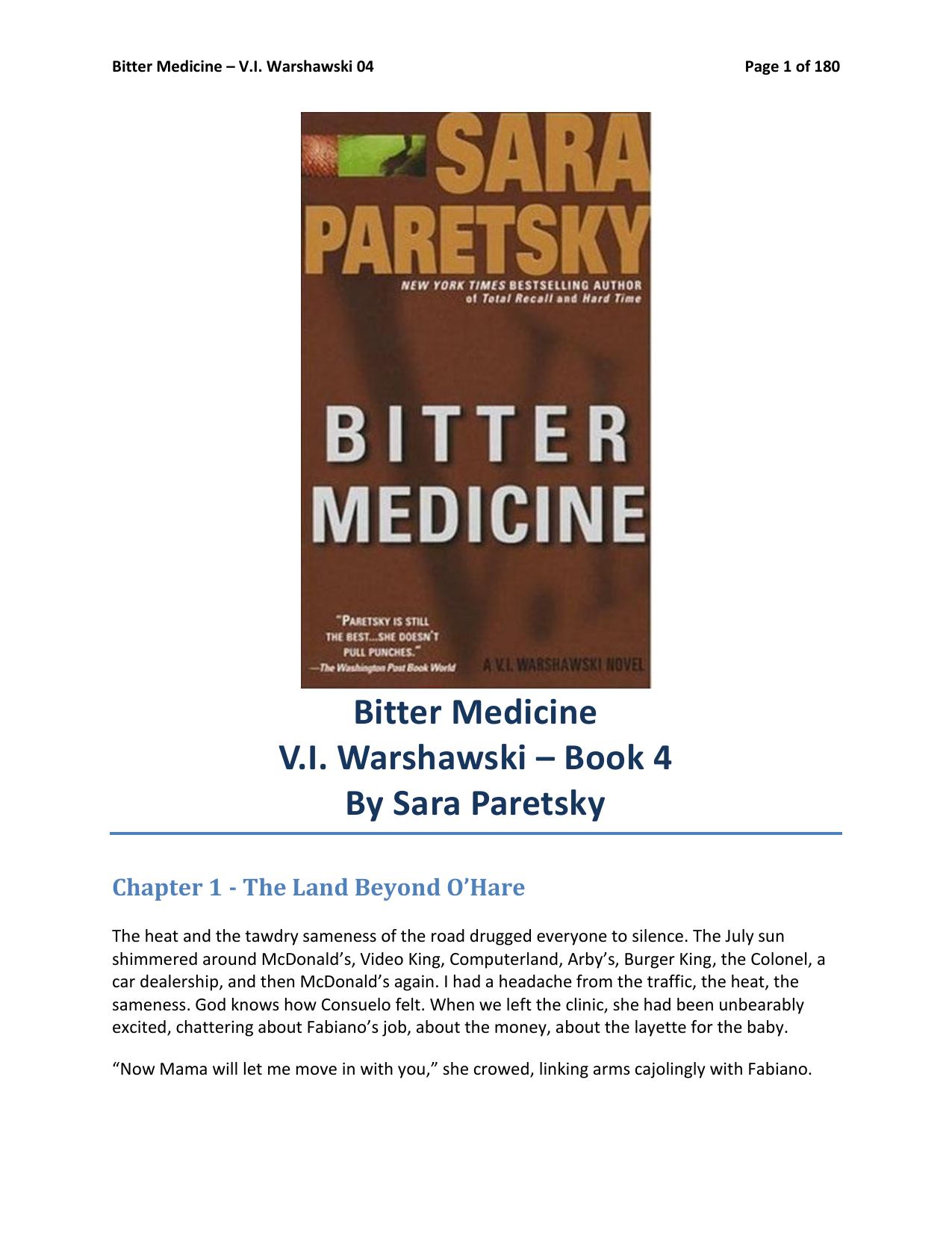 Bitter Medicine by Sara Paretsky