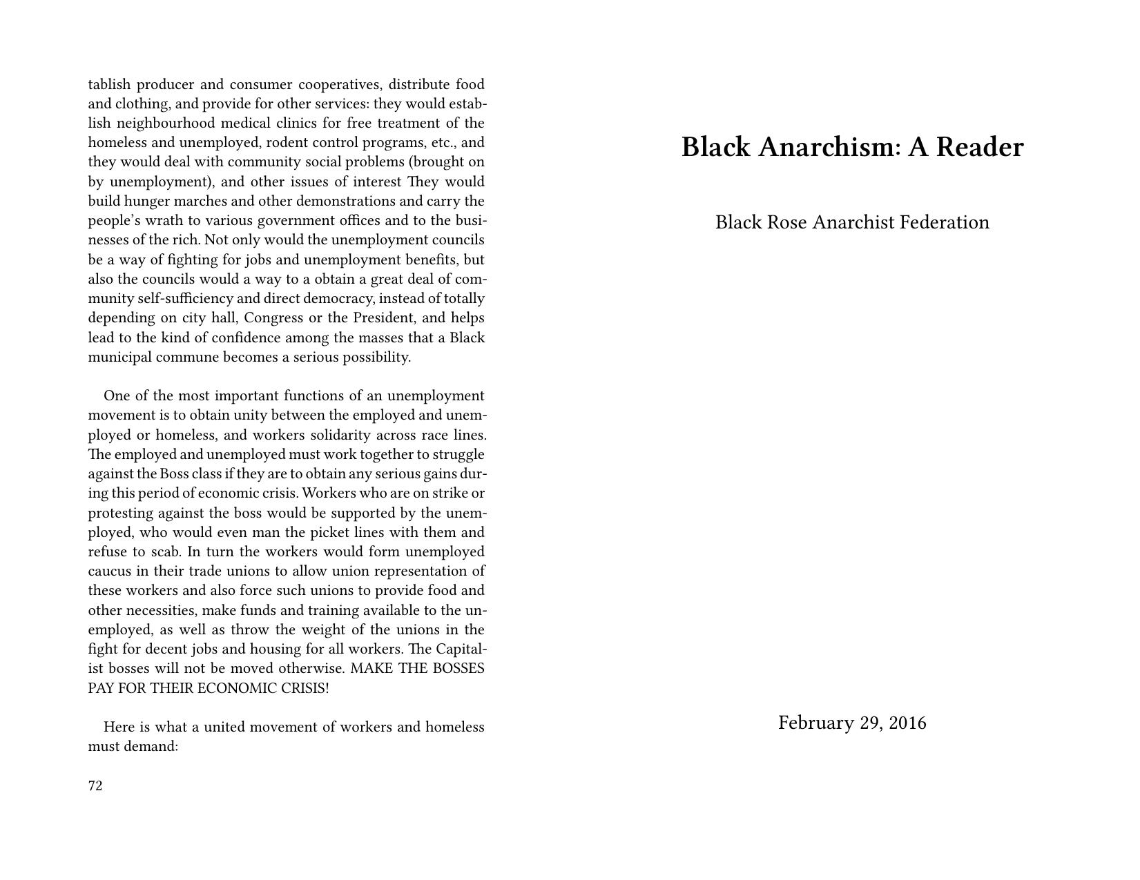 Black Anarchism: A Reader by Black Rose Anarchist Federation