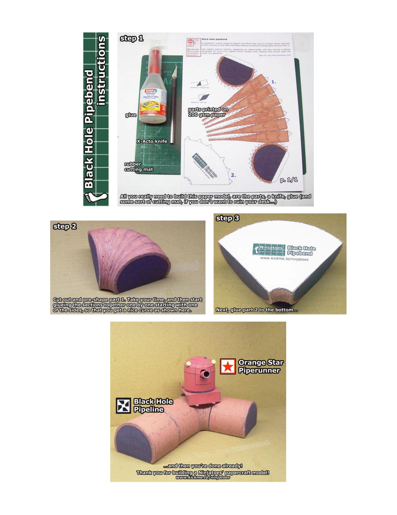 Black Hole Pipebend papercraft instructions by www.kickme.to/ninjatoes