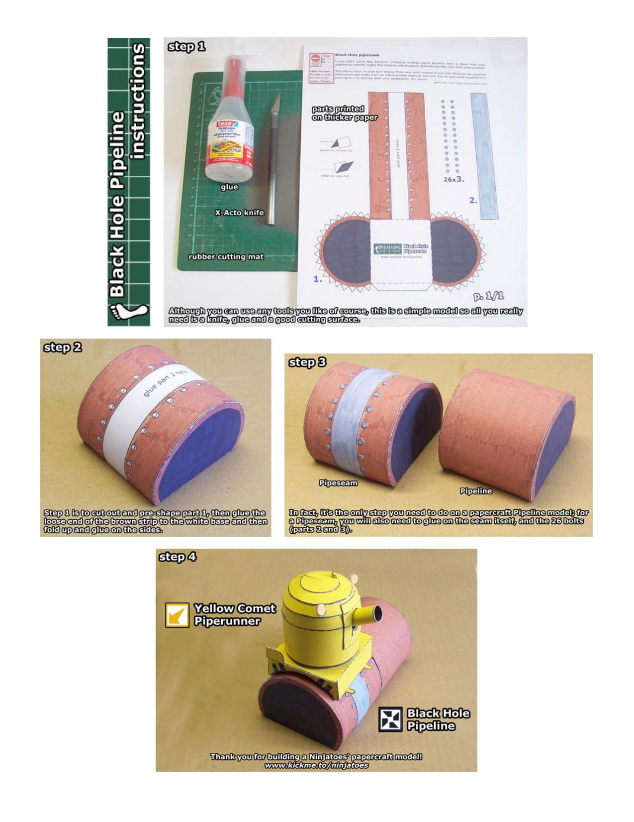 Black Hole Pipeline papercraft instructions by www.kickme.to/ninjatoes
