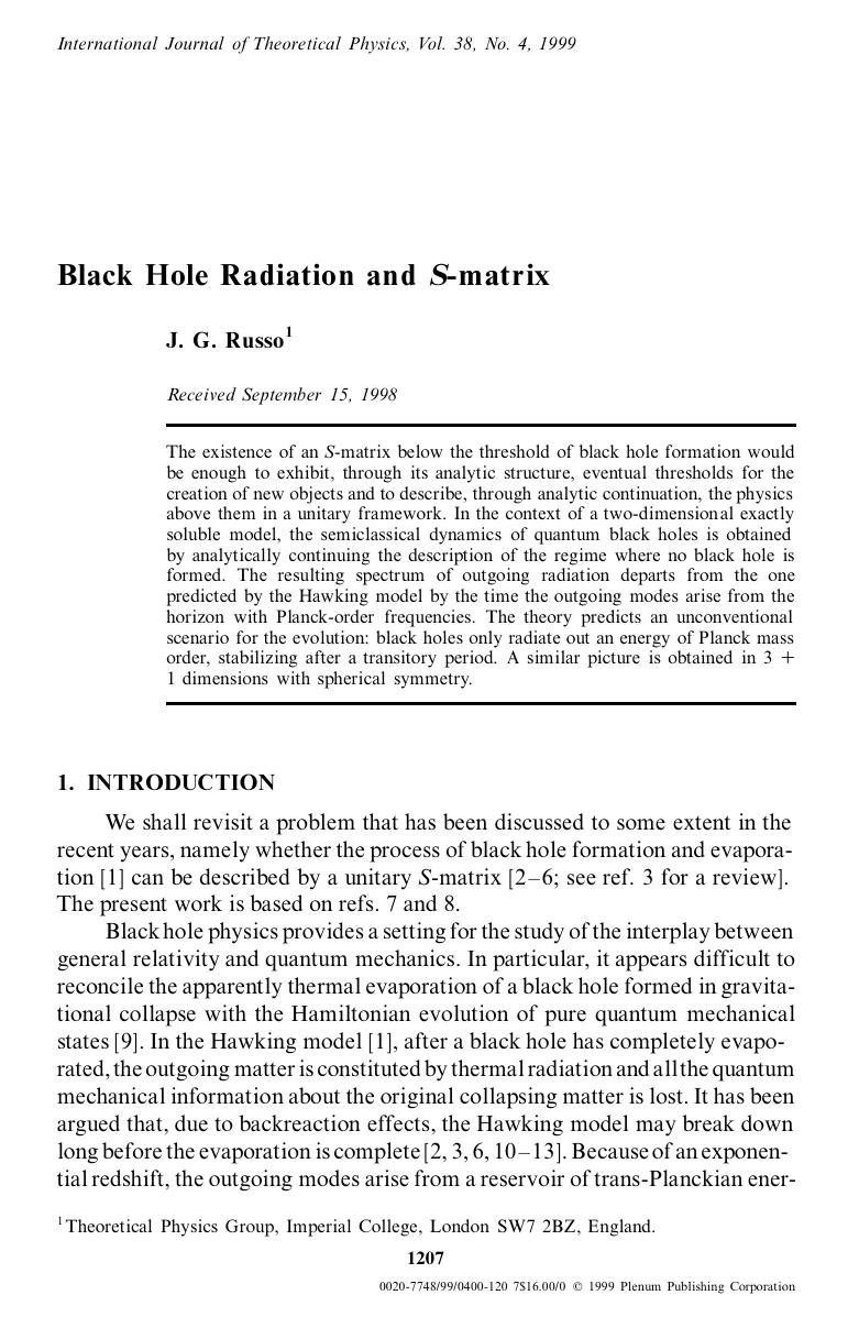 Black Hole Radiation and S-matrix by Unknown