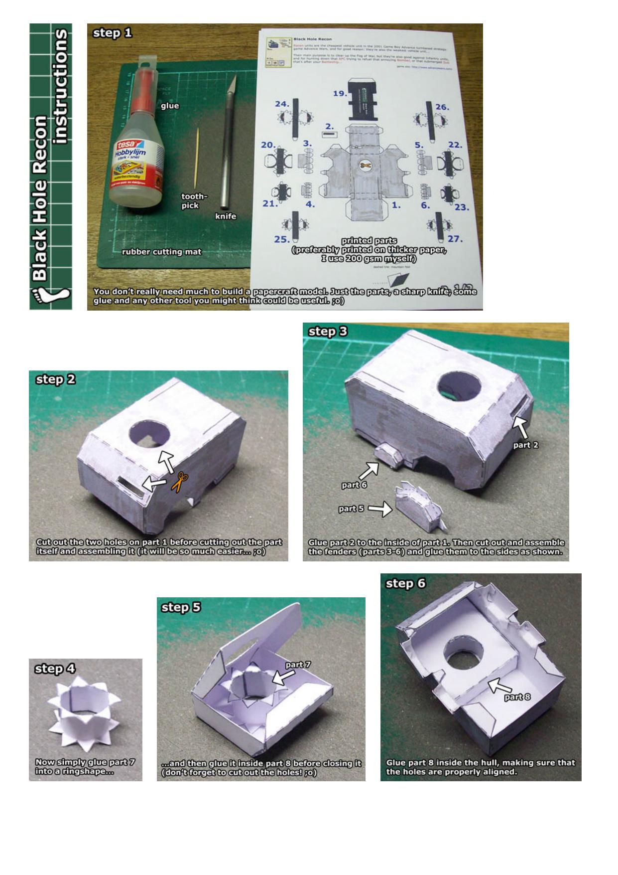 Black Hole Recon papercraft instructions by www.kickme.to/ninjatoes